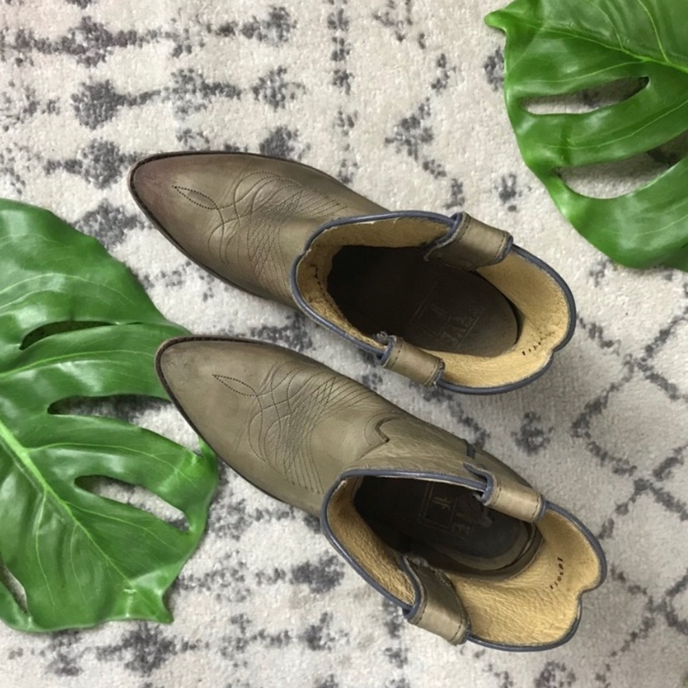 Tan Frye booties